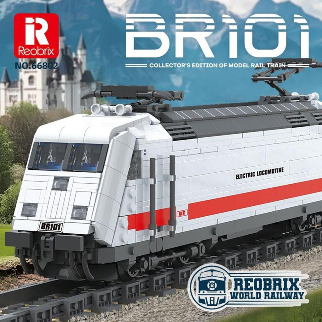 ชุดบล็อกต่อประกอบรถไฟ Reobrix 66802BR101 เม็ดเล็ก ฉากเมือง โมเดลของเล่นเสริมพัฒนาการ