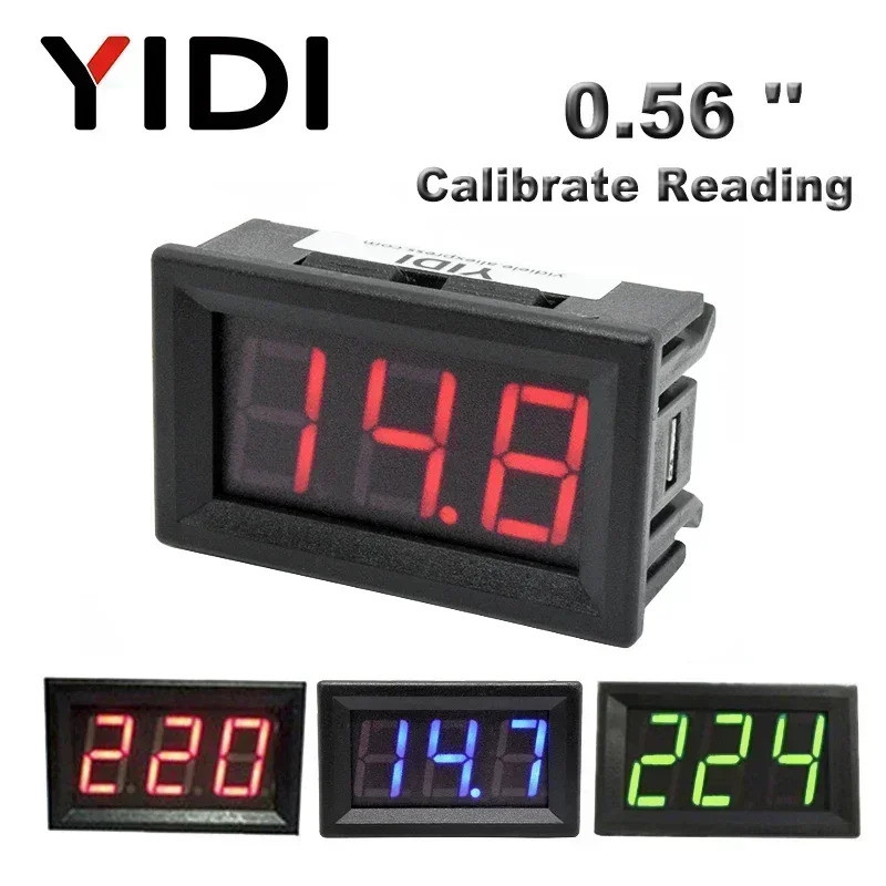 AC 30-500V 10-600V 0.56 ดิจิตอลโวลต์มิเตอร์ Voltmeter Calibrate อ่าน DC 3-30V 0-100V สีแดงสีเขียวจอแ
