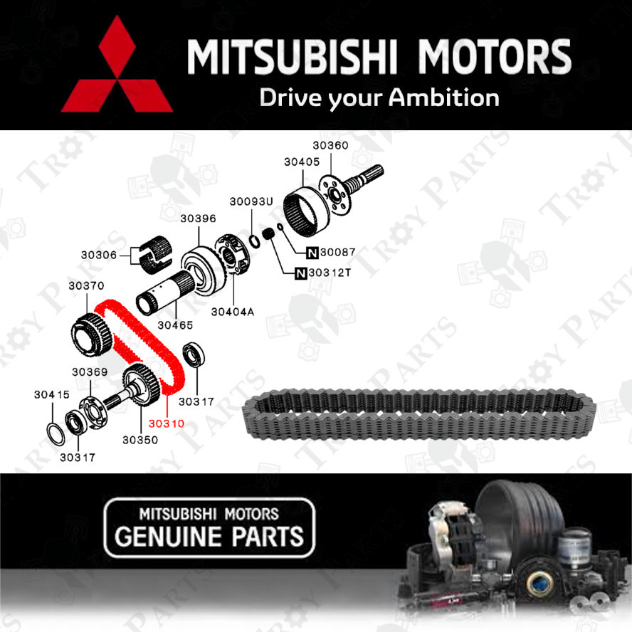 (76L) Mitsubishi Transfer Case Gearbox Chain Output Shaft Drive 3220A002 สําหรับ Pajero Montero V63W