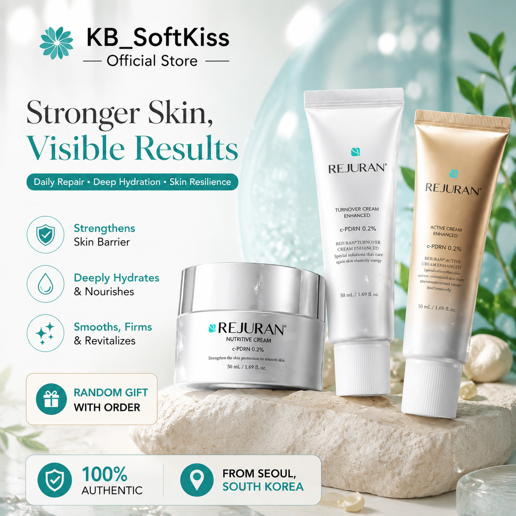 REJURAN Gold Edition 3 Step Skincare Set PDRN Repair Cream Anti Aging Face Cream ครีมลดริ้วรอย Care Regenerator Essence Hydrating Serum เกาหลี Beauty Moisturizing Treatment