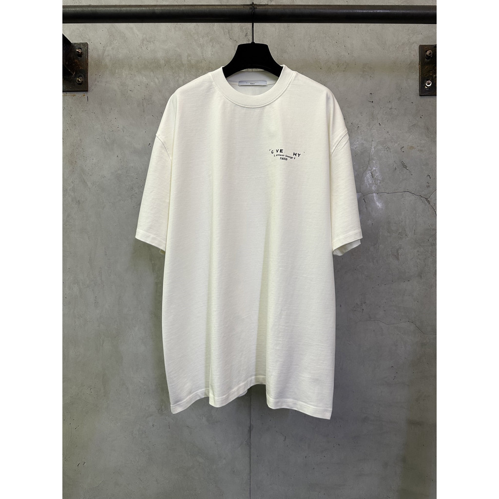S4EK Giv***hy Front and back distressed letter print short-sleeve high-weight loose fit unisex coupl
