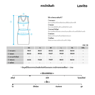 (New Arrival) Lovito ชุดเดรสผู้หญิงสไตล์ลําลองพิมพ์ลายโบว์ฤดูใบไม้ผลิ/ฤดูร้อน เกาหลี อินเทรนด์ LK7AD013