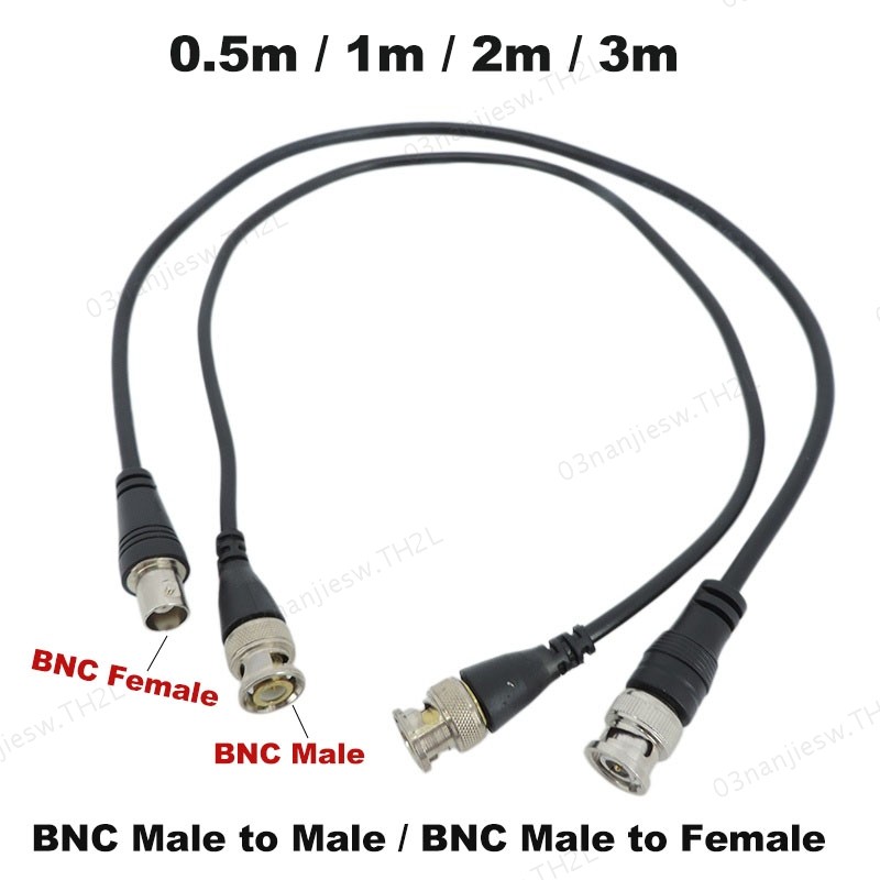 0.5 เมตร 1 เมตร 2/3 เมตร BNC ชายหญิงอะแดปเตอร์ dual หัวสายวิดีโอ Connector สายไฟขยายสําหรับทีวีกล้อง