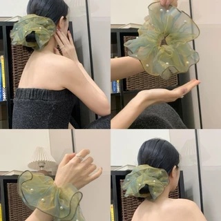 Xintai ยางรัดผมเจ้าหญิงเงือก ยางรัดผมประดับลูกปัดสไตล์เกาหลี สวยงามระยิบระยับ ไม่เหมือนใคร ขนาดเล็กสำหรับผู้หญิง