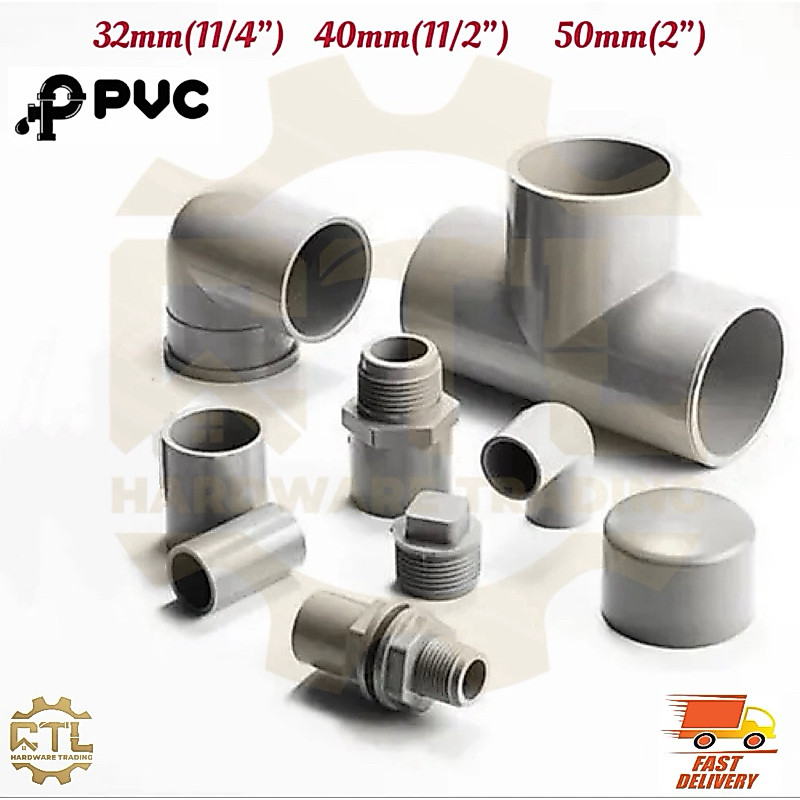 32 มม. ~ 50 มม. PVC Fitting Connector ข้อศอก / Tee / ซ็อกเก็ต / ฝาปิดท้าย / ปลั๊ก / P/T ข้อศอก / ซ็อ