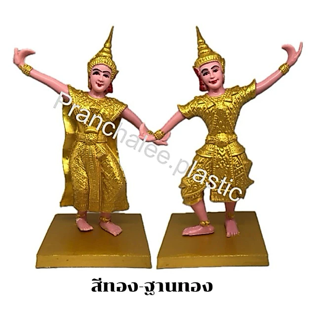 ตุ๊กตาตั้งศาล ตุ๊กตานางรำคู่ (รำใหญ่) เกรดพรีเมี่ยม ใช้สำหรับการตั้งบูชาศาล และการแก้บน