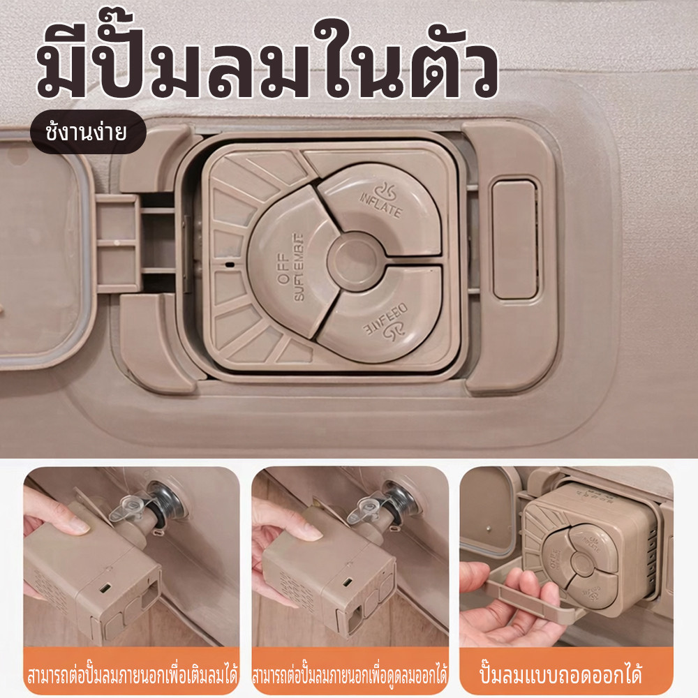 เตียงเป่าลม ที่นอนเป่าลมอัตโนมัติ 25/40ซม ที่นอนเป่าลม พร้อมปั๊มลมในตัว พร้อมแบตเตอรี่ในตัวPVCหนา รูปที่ 3