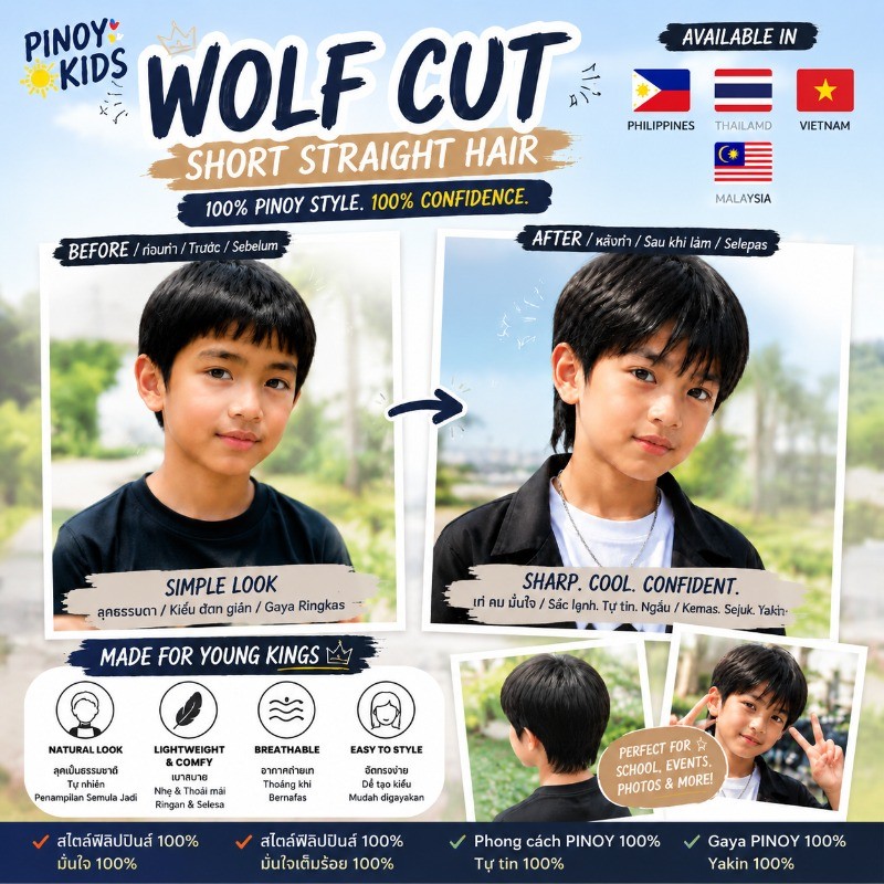 เด็กวิกผมสําหรับเด็กผู้ชายหมาป่าหาง มูล รูปที่ 2