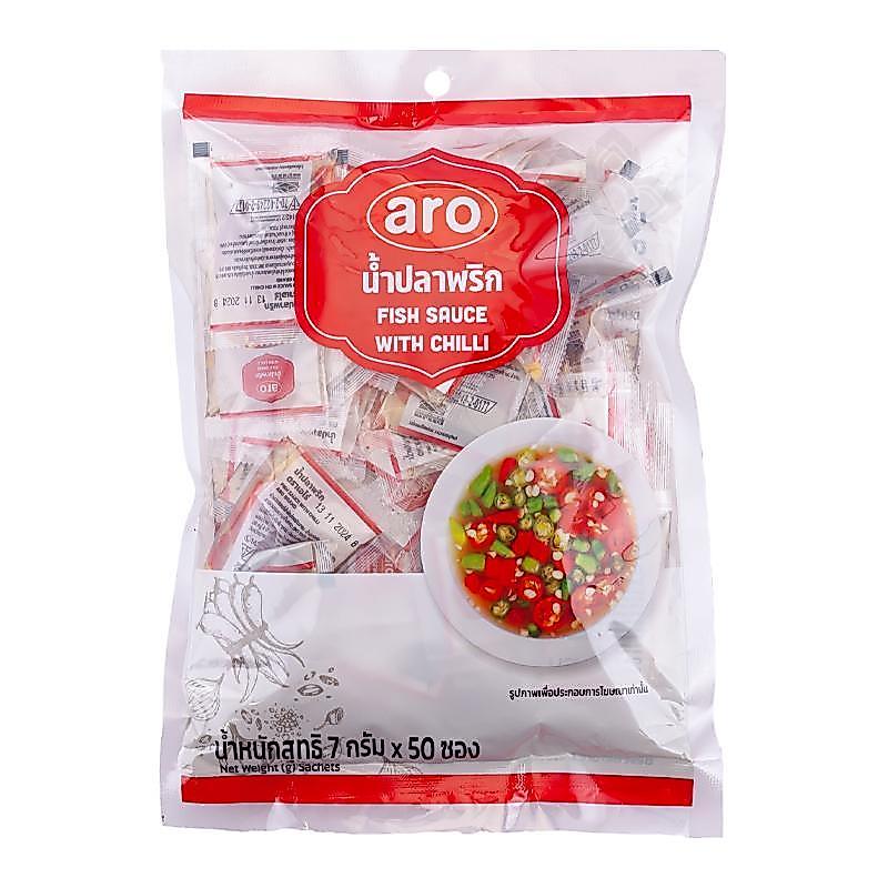 เอโร่ พริกน้ำปลาแบบซอง 7 กรัม 50 ซอง / aro Fish Sauce with Chilli 7 g. x 50 sachets