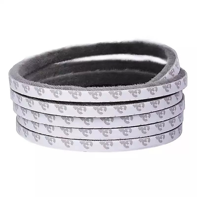 ROLLSELF ADHESIVE ประตูแปรง WEATHER SEAL STRIP GREY COLOUR 5*8 มม. พร้อมเทปคู่ / ไม่มีเทปด้านข้าง