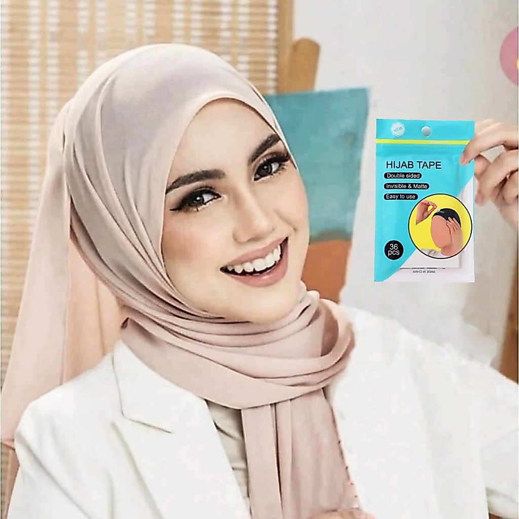 Jifang 36 ชิ้น/ถุง Hijab เทปที่มองไม่เห็น Matte สองด้านคงที่ Non-marking กันน้ํา Antislip เทปกาวสําหรับ Hijab YZ35
