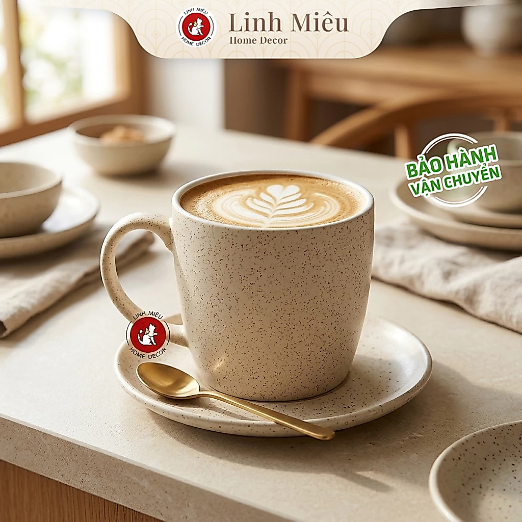 Bat Trang Porcelain Coffee Cup 280ml สีทราย - ร้านร้านกาแฟร้านอาหารโรงแรม