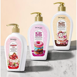 BIOAQUA Body Lotion โลชั่นบำรุงผิวกาย 400ml. กลิ่น Strawberry Cake / Donut Cheese / Coconut Tiramisu