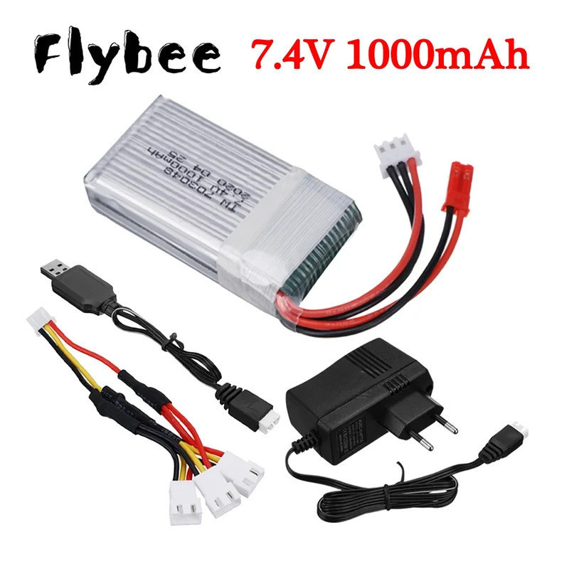 2S 7.4V แบตเตอรี่สําหรับ WLtoys V262 V353 V912 Quadcopter แบตเตอรี่ 7.4V 1000mAh Li-Po แบตเตอรี่สําห