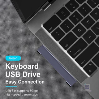 อะแดปเตอร์ USB Hub แบบเสียบด้านข้าง 4 in 1 Type C อะแดปเตอร์ USB HUB Universal OTG USB3.0 Docking Station สำหรับแล็ปท็อป