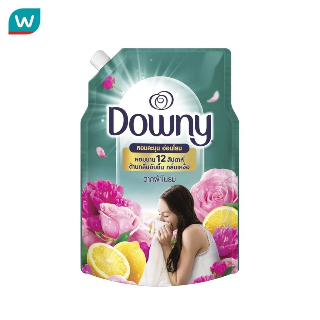 Downy ดาวน์นี่ ผลิตภัณฑ์ปรับผ้านุ่ม สูตรเข้มข้นพิเศษ ตากผ้าในร่ม ถุงเติม 1 ลิตร