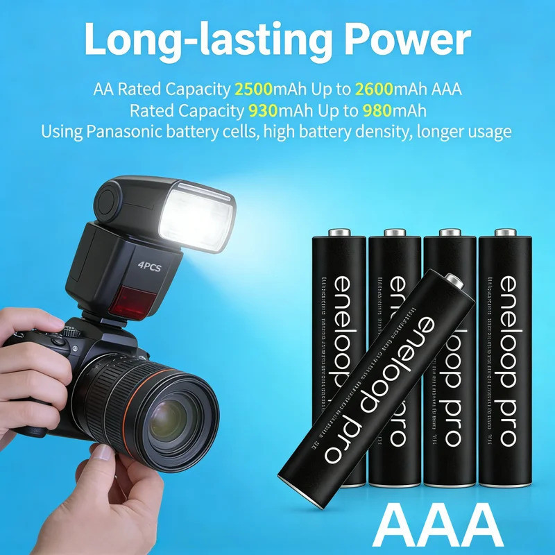 Panasonic Eneloop Pro 950mAh แบตเตอรี่ AAA สําหรับไฟฉายของเล่นกล้อง PreCharged ความจุสูงแบตเตอรี่ชาร
