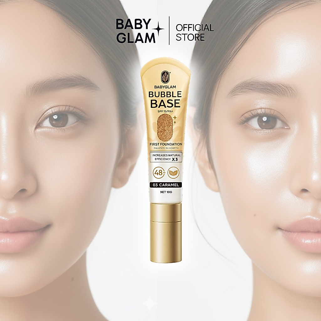 (ของเเท้ 100%) บับเบิ้ลเบส เบสโทนผิวคนไทย Bubble Base First Foundation Baby Glam เบบี้แกลม