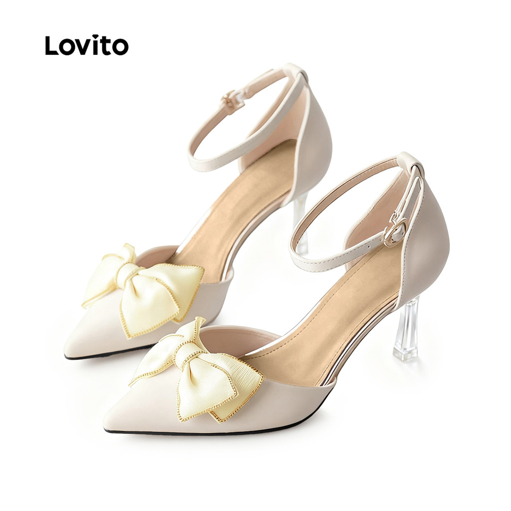 Lovito สง่างาม ส้นสูงรัดข้อเท้าสไตล์สำหรับผู้หญิง LFA100078