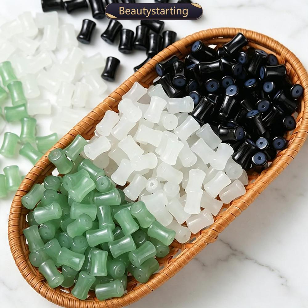 BEAUTYSTARTING 50 ชิ้นไม้ไผ่ Joint ลูกปัดแก้วหลวม Spacer ลูกปัดสําหรับโทรศัพท์สร้อยข้อมืออุปกรณ์เสริ
