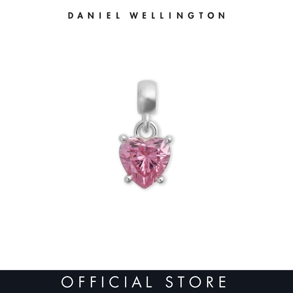 (พรีออเดอร์) Daniel Wellington Charm Heart Pink crystal Silver (S925) จี้สร้อยคอ/สร้อยข้อมือ