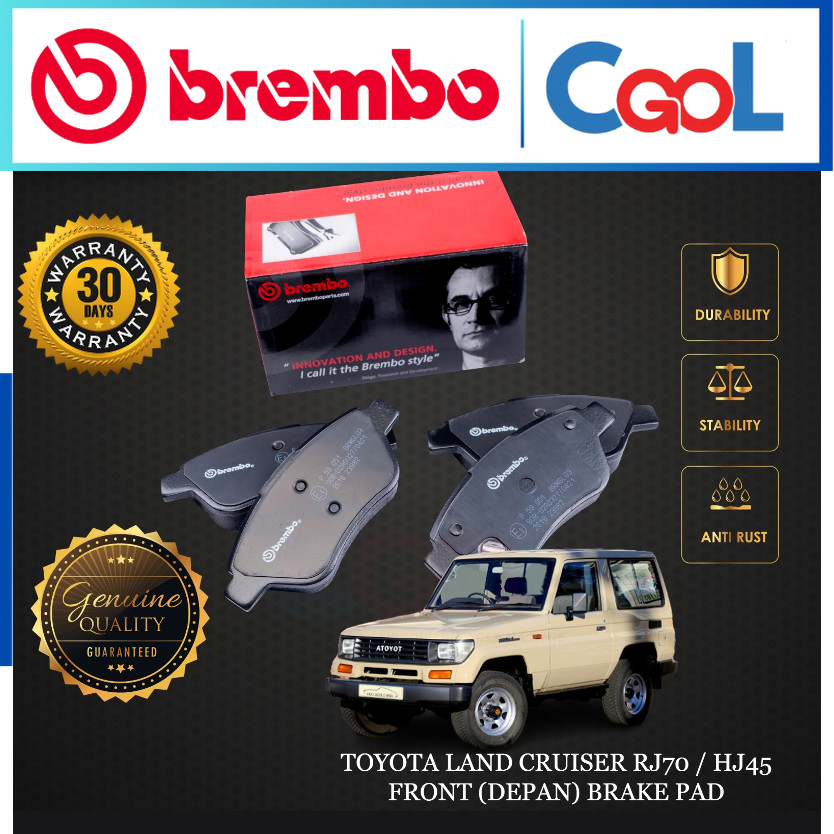 ผ้าเบรคหน้า TOYOTA LAND CRUISER RJ70 / HJ45 BREMBO
