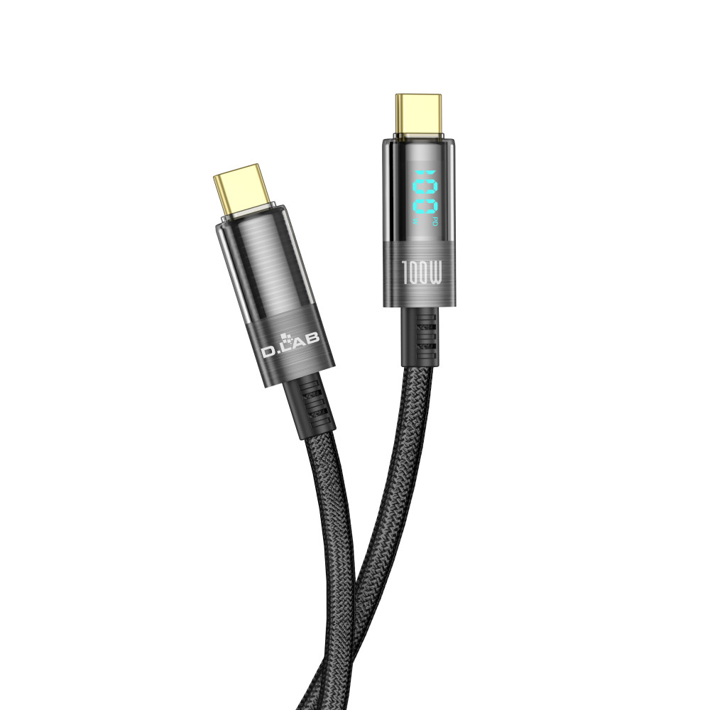 D.LAB 100W Type C ถึง C Digital Display สายชาร์จ NPLUS5 รองรับ Hสิงคโปร์ ยี่ห้อ D.LAB Dezign Laborat