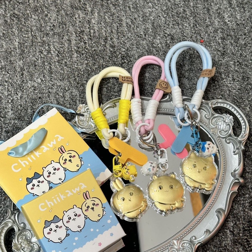 Zhou Dafu Pure Gold 999 Joint Chikawa Usawa โทรศัพท์มือถือจี้ Chiikawa จี้ของขวัญ Zhou Dafujin 999 J