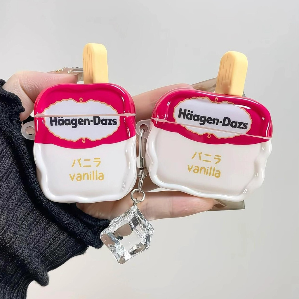 ขนมฤดูร้อน Haagen-Dazs ไอศกรีมเหมาะสําหรับ AirPods4 เคสหูฟังไร้สายบลูทูธ AirPodsPro2 รุ่นนุ่ม 1/2 ซิ