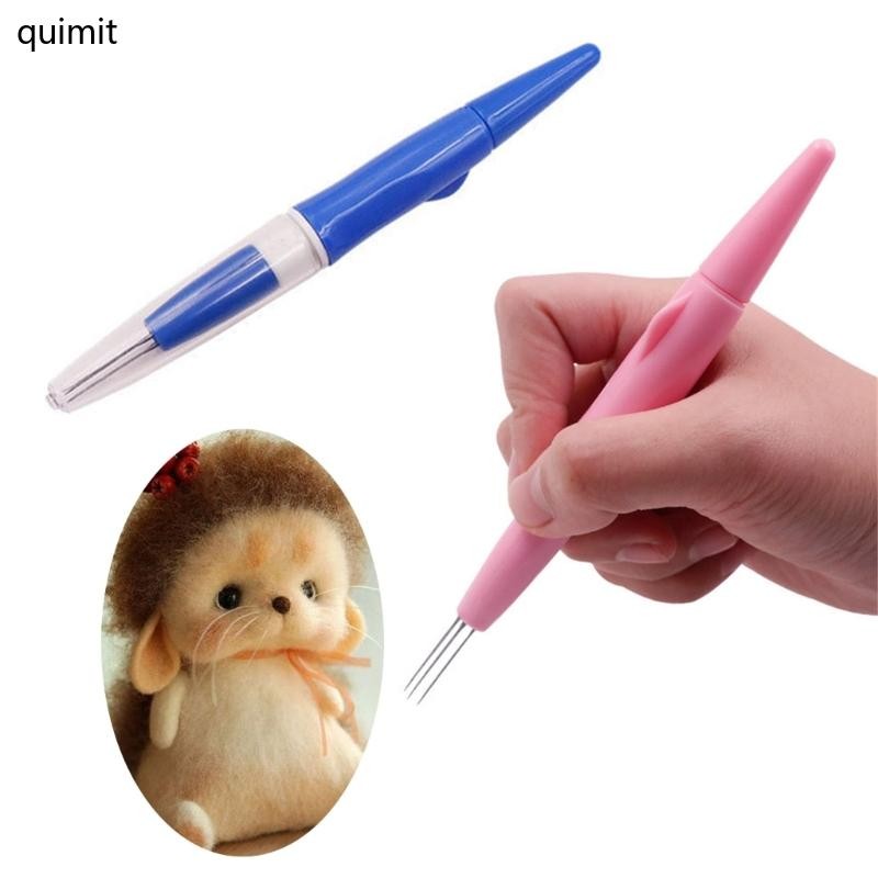 QIM Felting Needle Handle with 3 Felting Needle for Wool Felted Toy