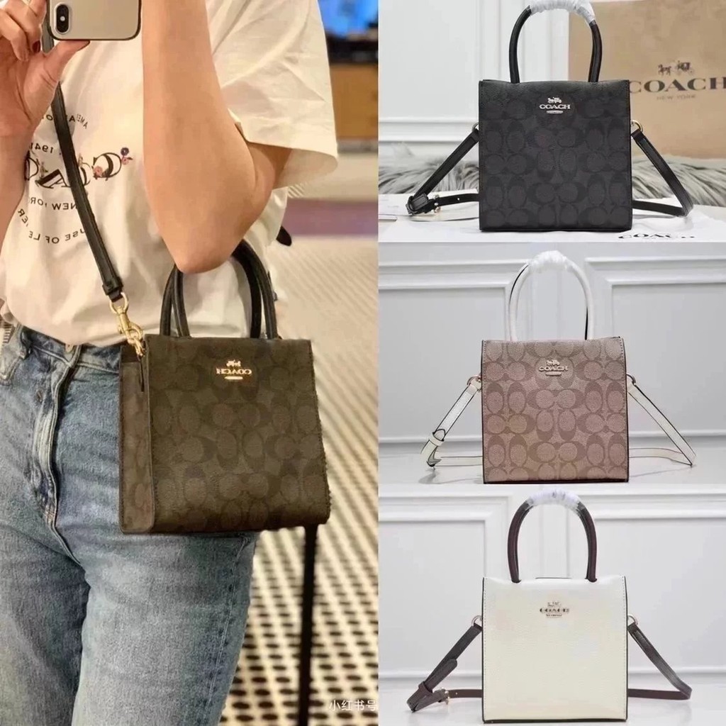 Coach Piano Score Tote Bag ใหม่ กระเป๋าสะพายข้างขนาดเล็ก สไตล์แฟชั่นสำหรับผู้หญิง