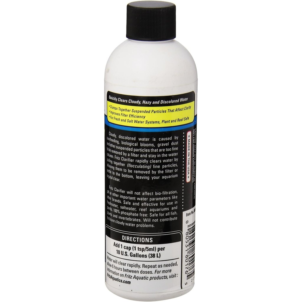 Fritz Aquatics 80176 Fritz Water Clarifier สําหรับพิพิธภัณฑ์สัตว์น้ําน้ําจืดและเกลือ, 8-Ounce QOZO