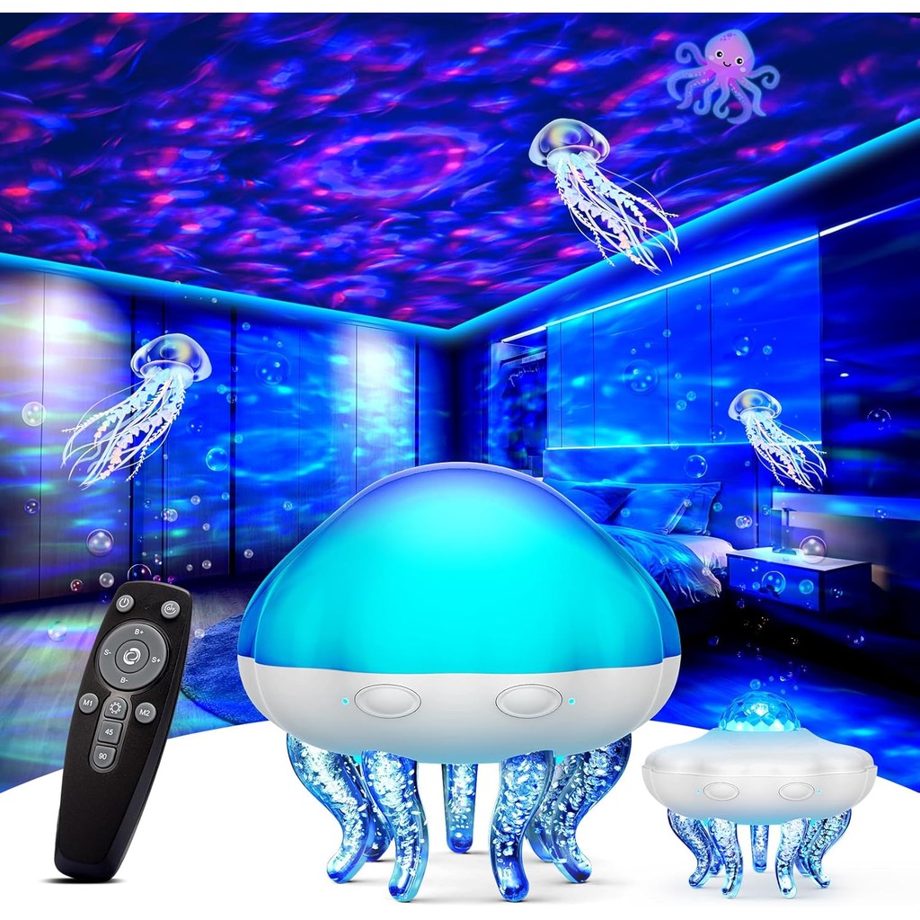 โคมไฟแมงกะพรุน Galaxy Projector Night Light Projector พร้อม Bluetooths Speaker Remote & Timer Nebula