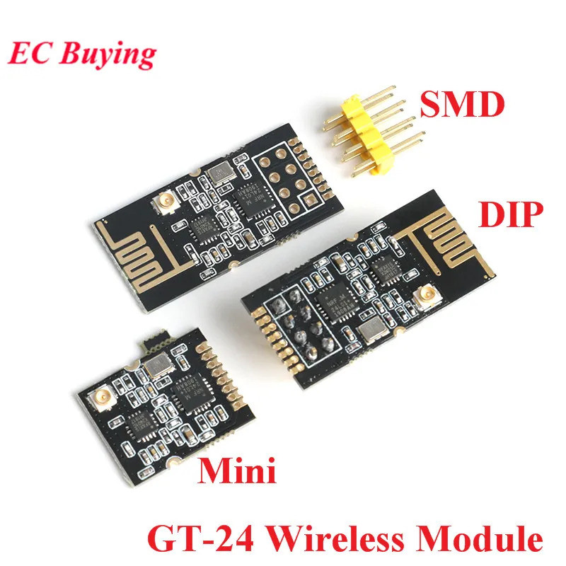 GT-24 2.4G SMD NRF24L01 1100 เมตรทางไกล NRF24L01 + PA + LA SMD โมดูลไร้สาย 1100 เมตร 2.4G เสาอากาศอะแดปเตอร์สายเคเบิล