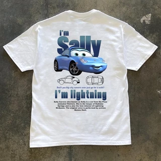 (จัดส่งตลอด 24 ชั่วโมง)เสื้อยืดฟอก oversize เสื้อยืด T-shirt การ์ตูน Disney Cars แฟชั่น Oversize คู่รัก เสื้อยืด