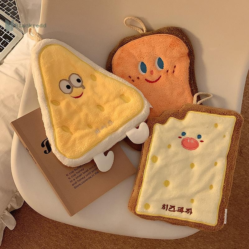 BRED ผ้าขนหนูลายการ์ตูนน่ารักสําหรับเช็ดมือหนาผ้าขนหนูดูดซับนุ่มพร้อมอุปกรณ์ห้องน้ําแบบห่วง