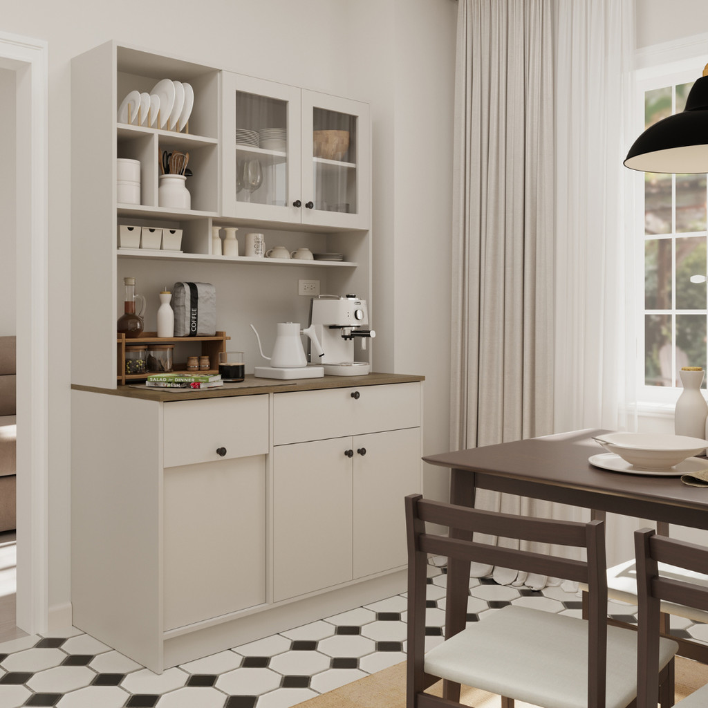 SB Design Square ตู้ครัว ขนาด 120 ซม. รุ่น Robus สีขาว (120x60x200 ซม.)  แบรนด์ KUCHE