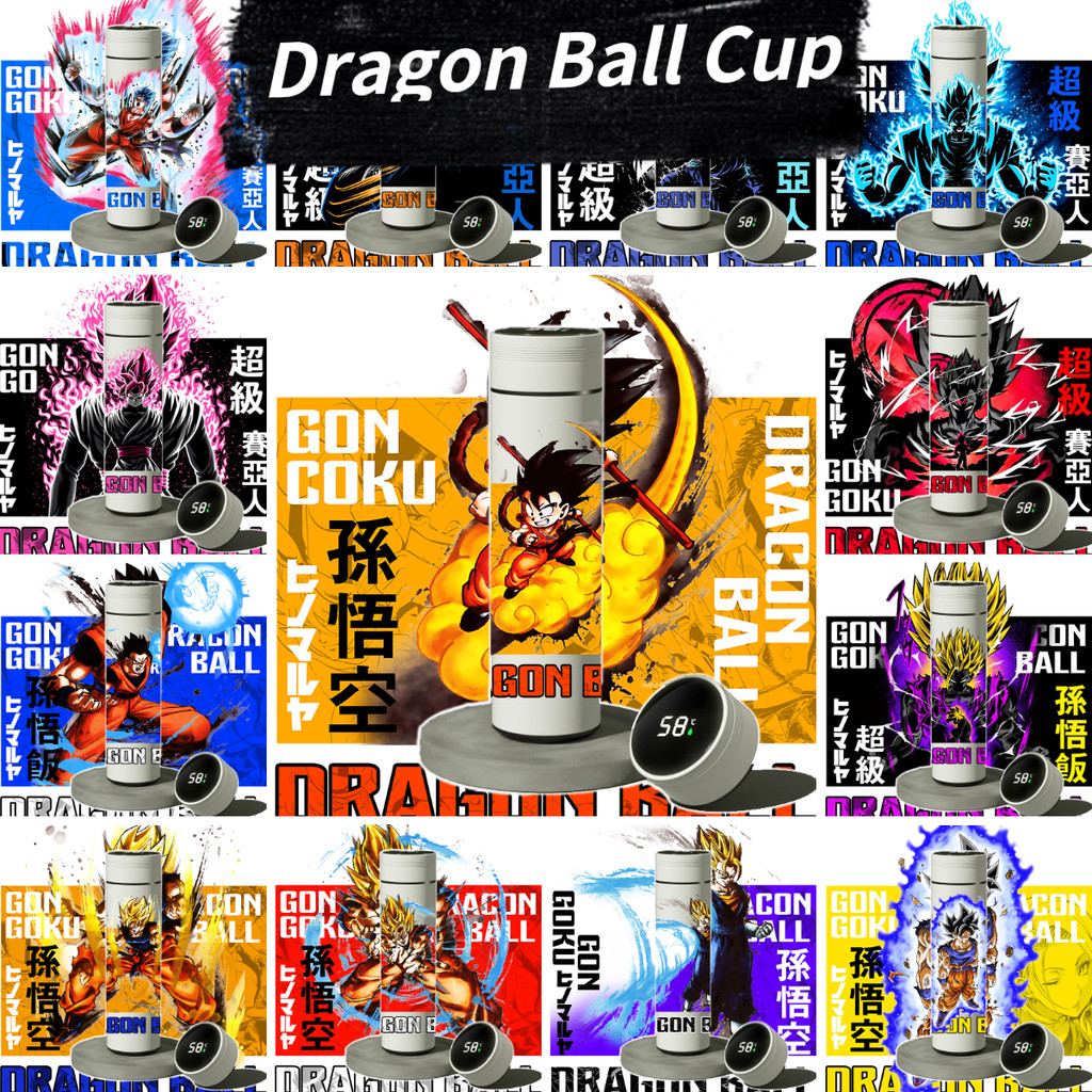Dragon Ball 304 สแตนเลสอะนิเมะ Son Goku Super Saiyan‌ Son Gohan กระติกน้ําสูญญากาศสองมิติสําหรับนักเรียนเพื่อนดี ของขวัญวันเกิด กระติกน้ําถ้วยกาแฟ