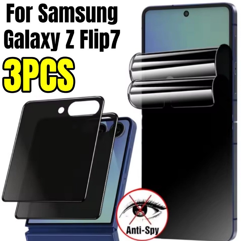 กระจกนิรภัย Anti Spy Flim - ตัวป้องกันหน้าจอแบบใสสําหรับ Samsung Galaxy Z Flip 7 - ฟิล์มไฮโดรเจลด้าน