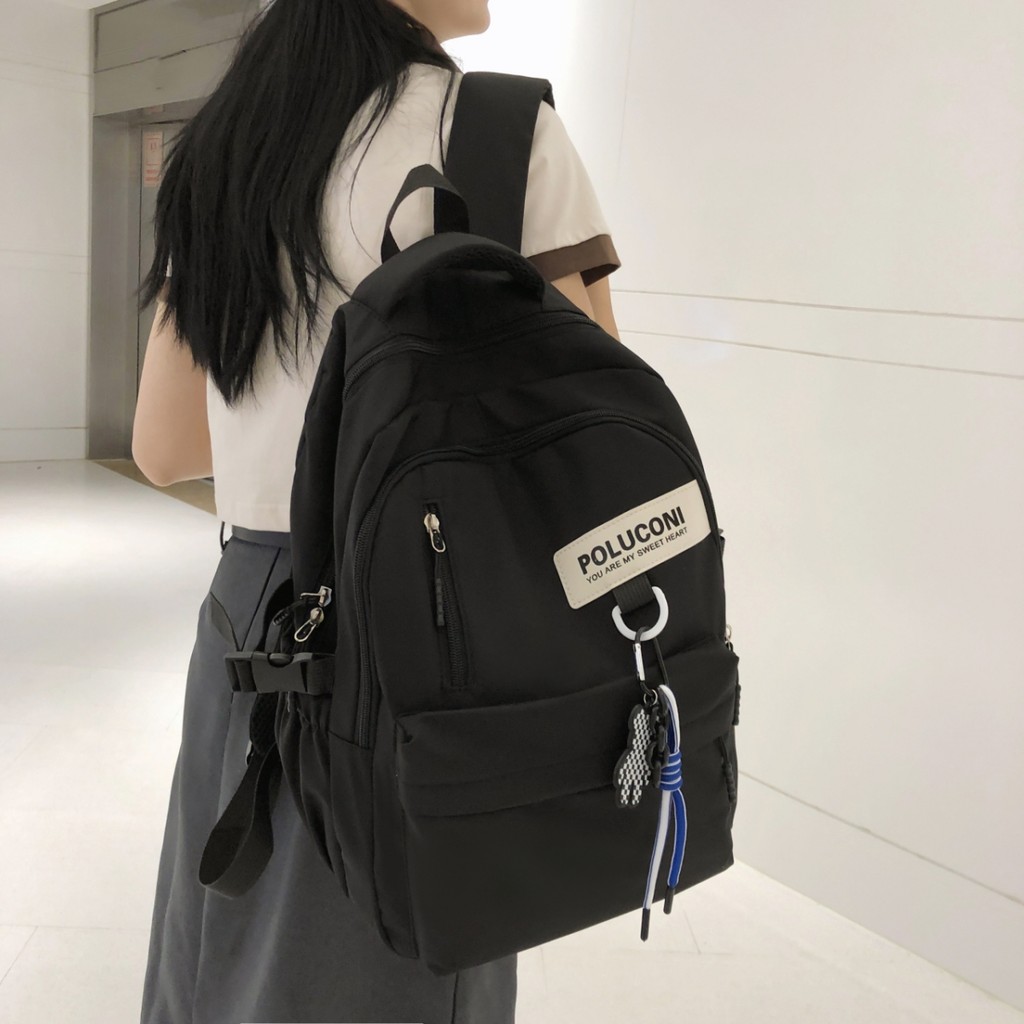 2025 Niche Design กระเป๋าเป้สะพายหลังหญิงขนาดใหญ่ความจุ Commuter All-Match กระเป๋านักเรียนนักเรียน Multi-Pocket Simple Commuter Bag