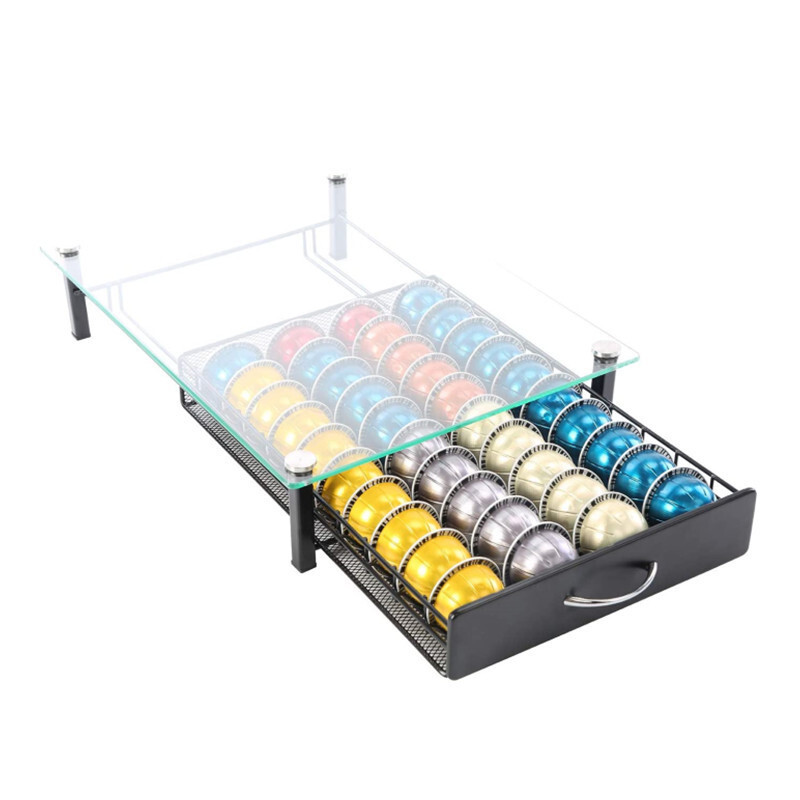 Nespresso Vertuo Pod ผู้ถือลิ้นชักกาแฟ Pods Organizer สําหรับ Vertuoline แคปซูลผู้ถือถาดแก้ว Dolce G