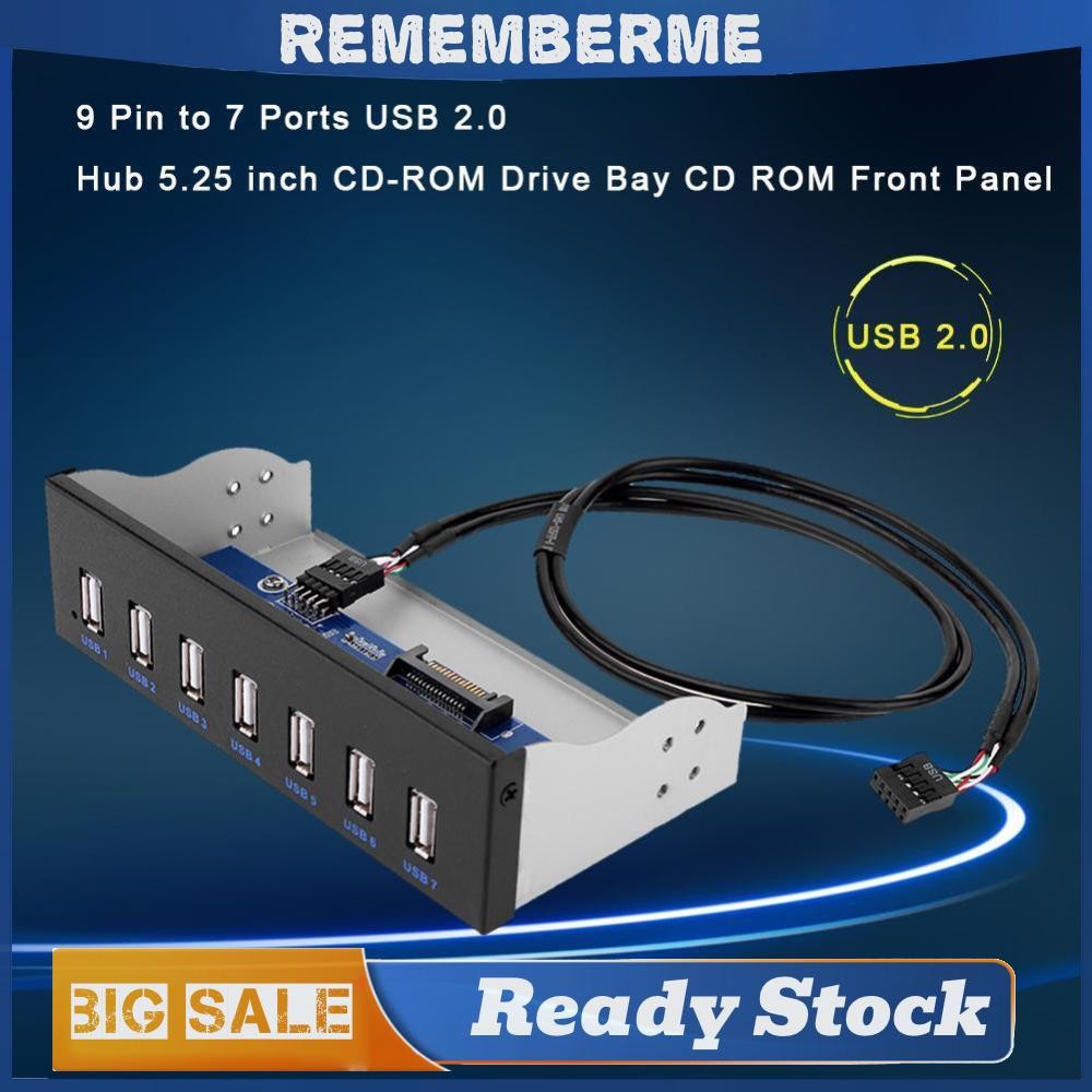 9 พินถึง 7 พอร์ต USB 2.0 Hub 5.25 นิ้ว CD-ROM Drive Bay CD ROM แผงด้านหน้า