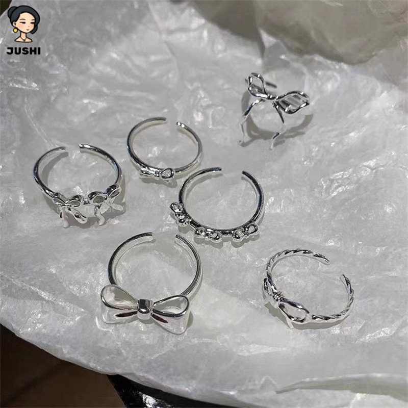 JUSHI Bow-knot Accessory สไตล์เรโทร เครื่องประดับแฟชั่นสำหรับงานเลี้ยงและคอนเสิร์ต