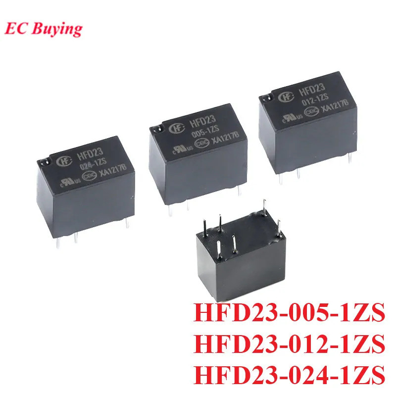 5 ชิ้น/1 ชิ้น HFD23 Mini รีเลย์ HFD23-005-1ZS 012-1ZS 024-1ZS DC 24V 12V 5V 6Pin Ultra ขนาดเล็ก Highly Sensitive Power Relais Rele