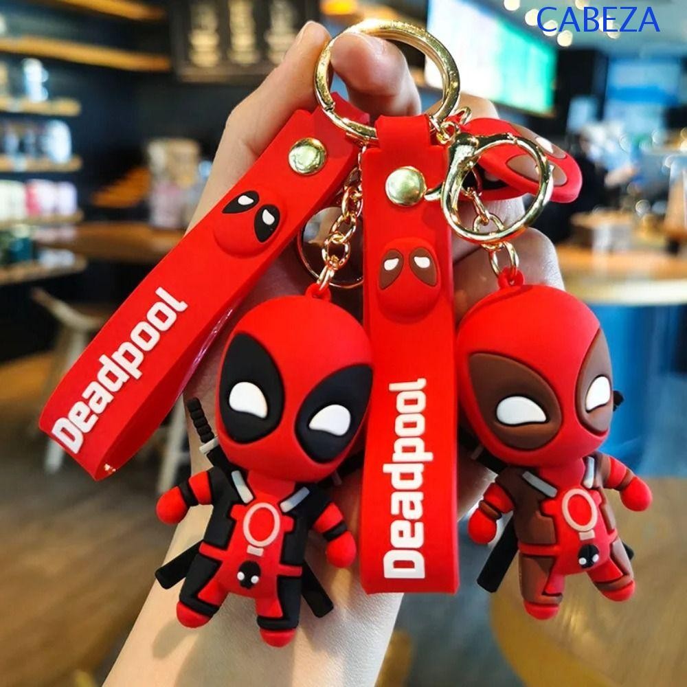 CABEZA Deadpool น่ารักพวงกุญแจ, Q รุ่น Action Figures Marvel พวงกุญแจ,ของขวัญวันเกิด Keyholder ซิลิโ