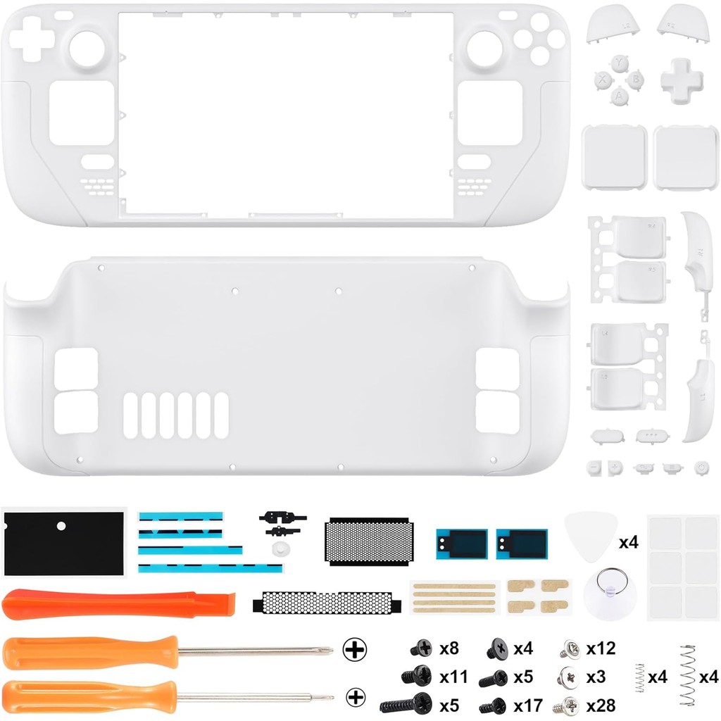 EXtremeRate DIY Full Set Shell พร้อมปุ่มสําหรับ Steam Deck LCD, Custom Faceplate Back Plate Replacem