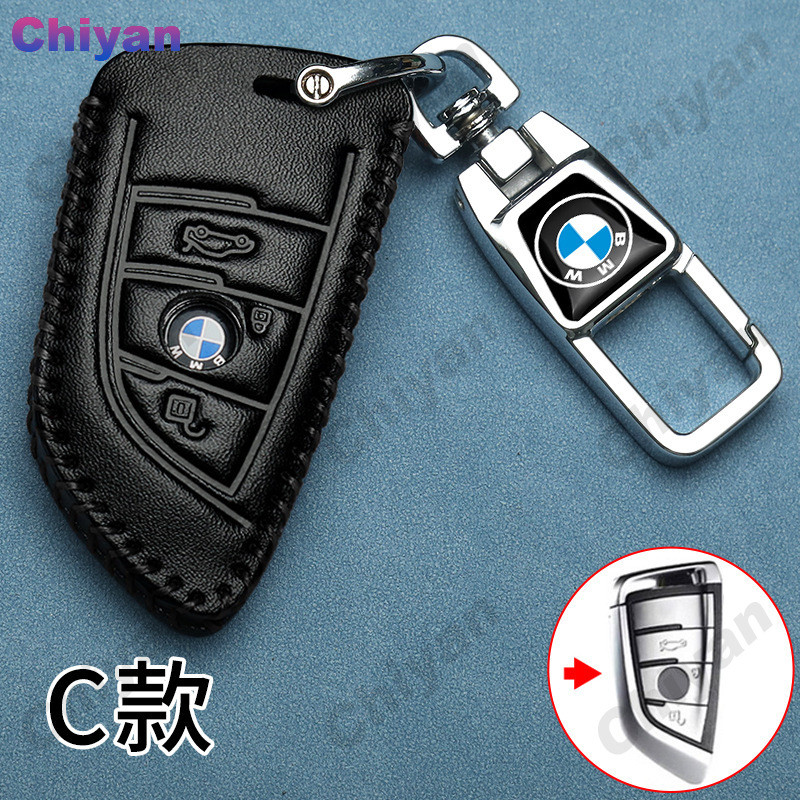 หนังสีดําสมาร์ทรีโมทกุญแจรถ Fob Shell สําหรับ BMW 1 2 3 5 7 Series G20 G30 X1 X3 X4 X5 X6 F30 F10 M 
