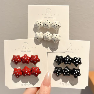 กิ๊บติดผมลายจุดสีดำและสีขาวสำหรับ 여성 เครื่องประดับผมใหม่
