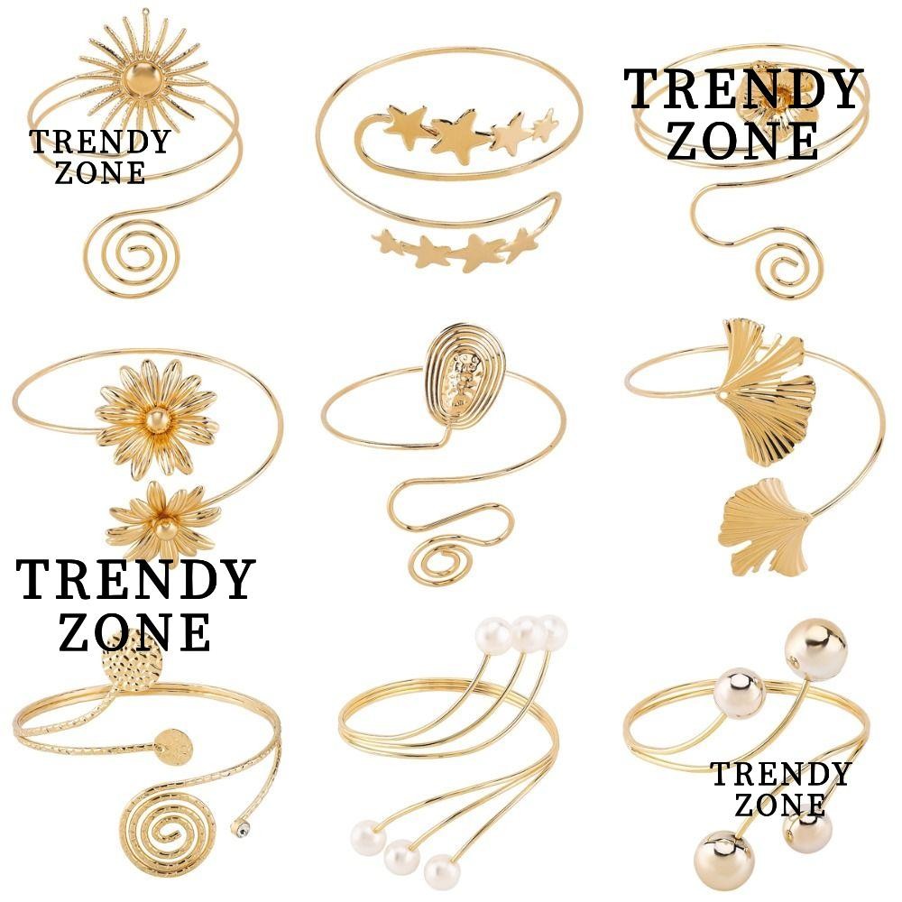 สร้อยข้อมือแบบเปิดและปรับได้ YZONE สีทอง สำหรับผู้หญิง อุปกรณ์เสริมแฟชันหลากหลายสไตล์