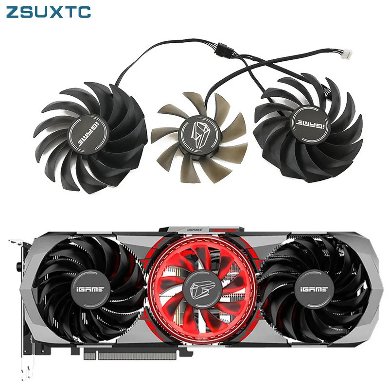 PVA080E12R พัดลมระบายความร้อน 90 มม.สําหรับ iGame GeForce RTX 3060 3070 3090 ขั้นสูง RTX 3080 Ti RTX